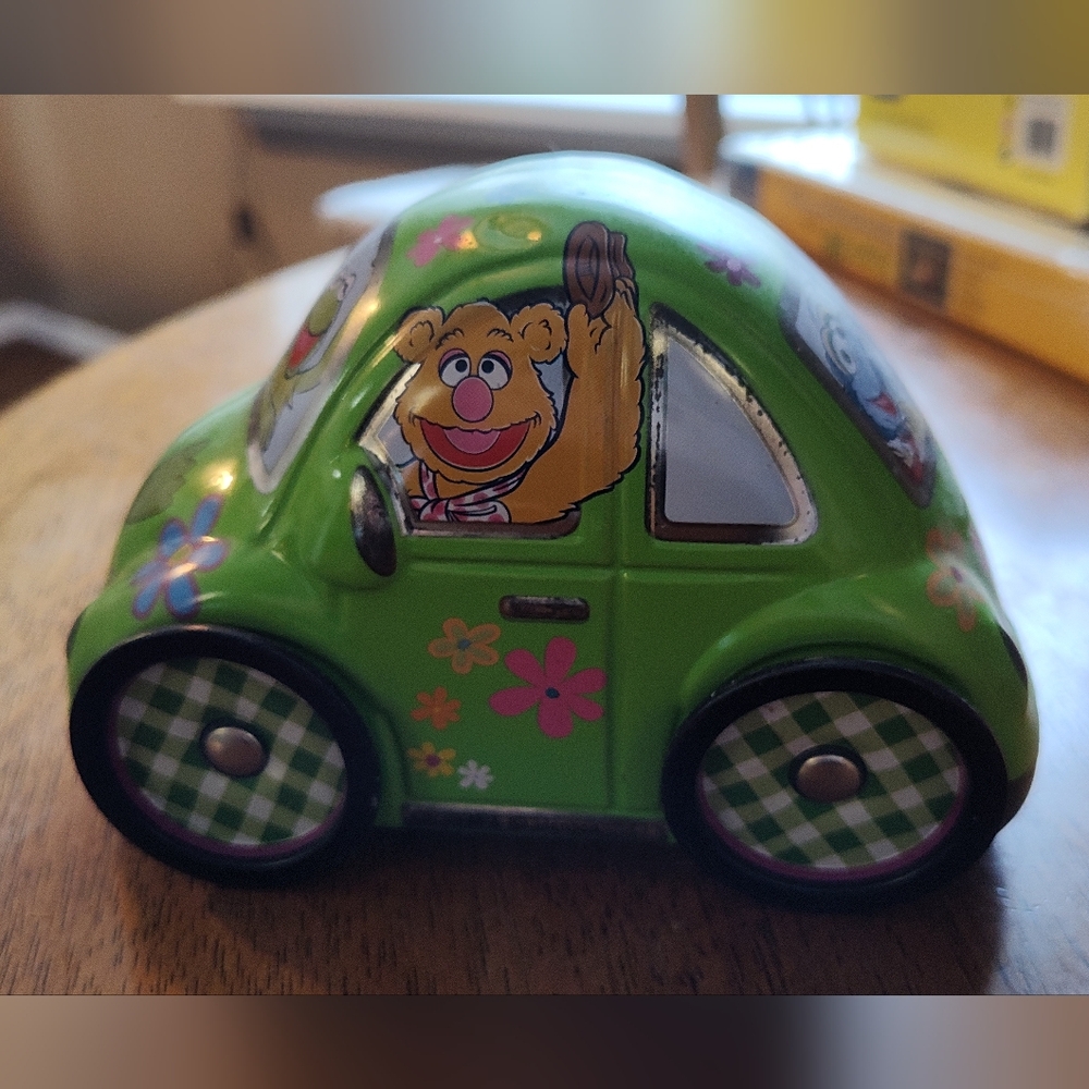 Vintage Muppets Jim Henson Metal Tin Car VW Beetle Kermit Miss Piggy Fozzi Gonzo - Picture 5 of 7